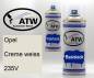 Preview: Opel, Creme weiss, 235V: 400ml Sprühdose + 400ml Klarlack - Set, von ATW Autoteile West.